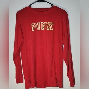 PINK Victoria's Secret Red Long Sleeve Tee